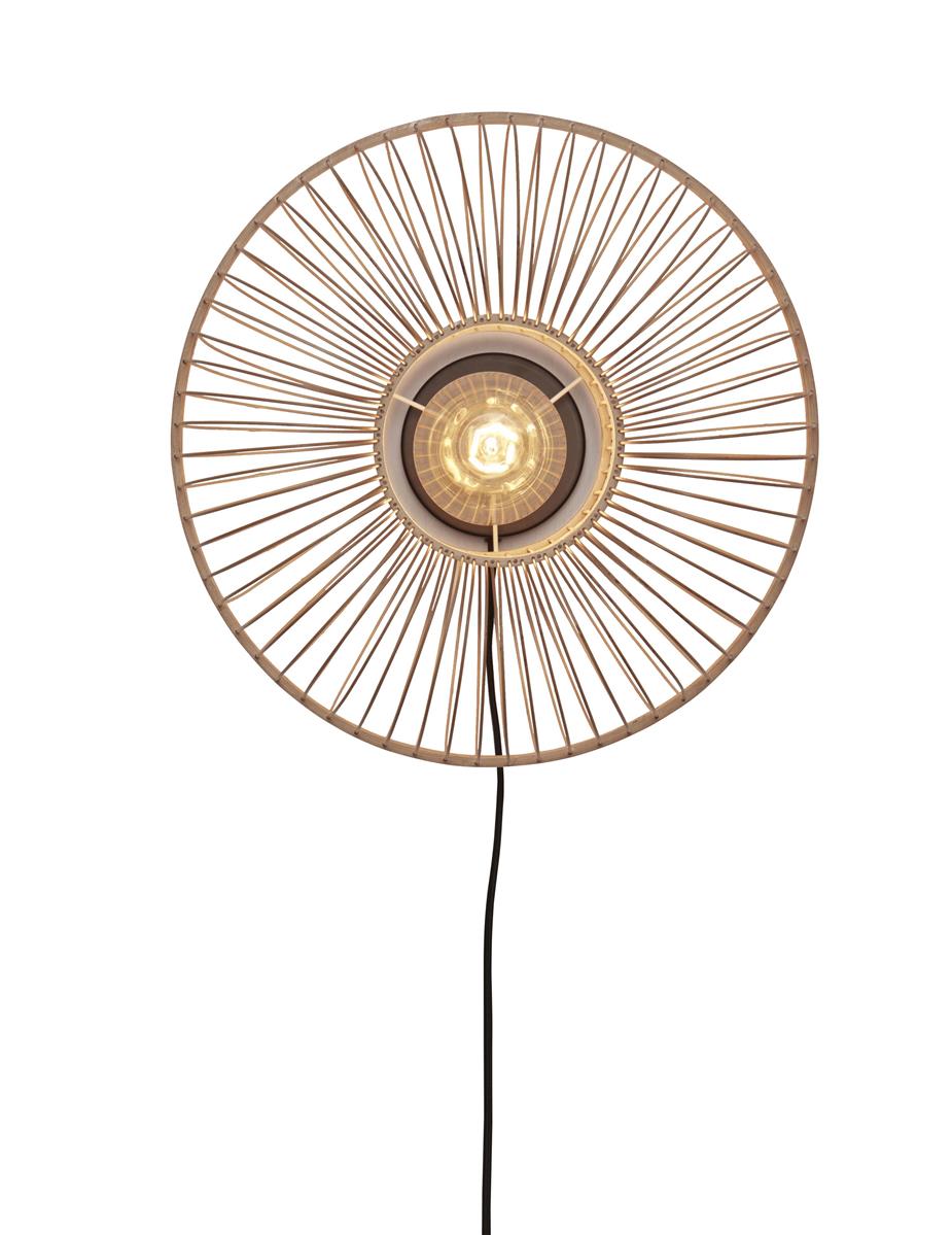 GOOD&MOJO I Wandleuchte I HOKKAIDO I Farbe: Natur I Schirm: Ø38 x 25