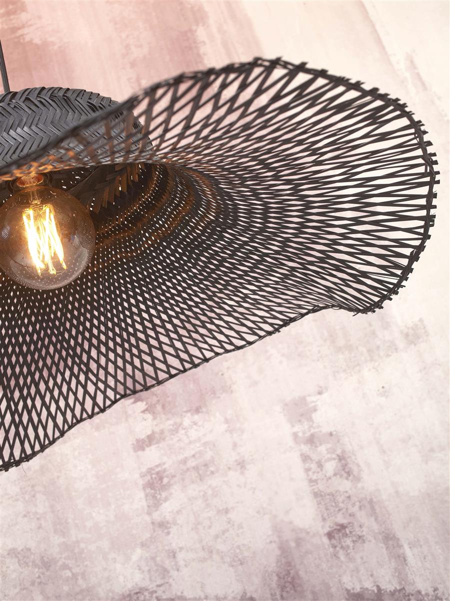 GOOD&MOJO I Stehleuchte I IBIZA I Farbe: Schwarz I Schirm: Ø50 x15