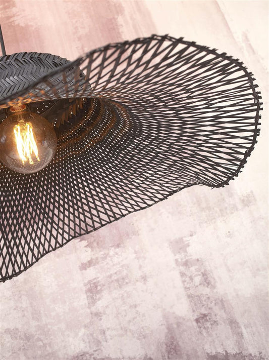 GOOD&MOJO I Stehleuchte I IBIZA I Farbe: Schwarz I Schirm: Ø65 x 20