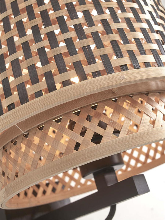 GOOD&MOJO I Wandleuchte I BHUTAN I Farbe: Natur/Schwarz I Schirm: Ø25 x20