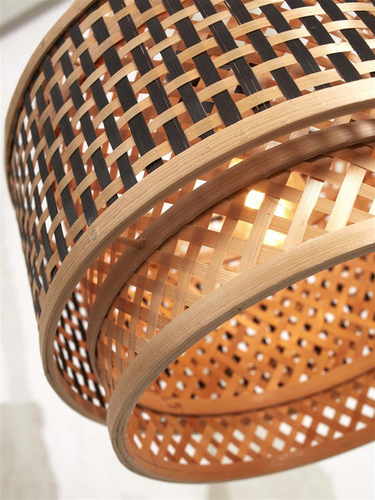 GOOD&MOJO I Deckenleuchte I BHUTAN I Farbe: Natur/Schwarz I Schirm: Ø40 x 25