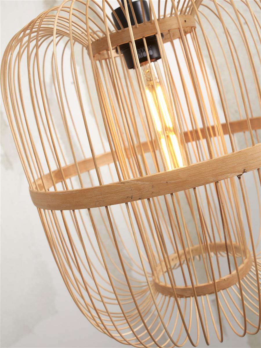 GOOD&MOJO I Stehleuchte I HOKKAIDO I Farbe: Weiß/Natur I Schirm: Ø25 x 38