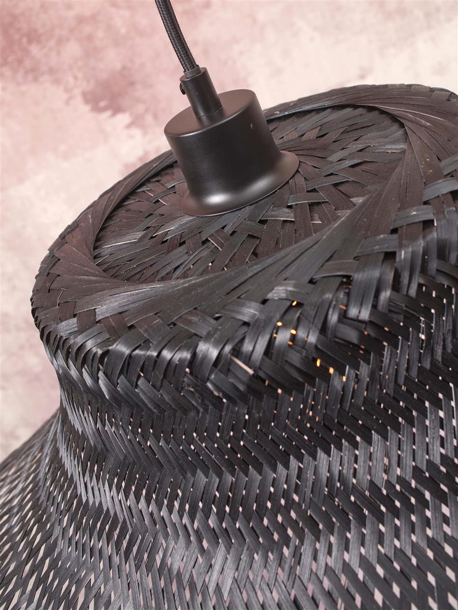 GOOD&MOJO I Stehleuchte I IBIZA I Farbe: Schwarz I Schirm: Ø50 x15