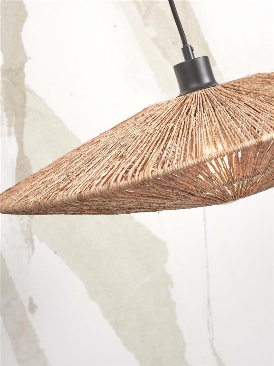 GOOD&MOJO I Stehleuchte I IGUAZU I Farbe: Weiß/Natur I Schirm: Ø55 x 14