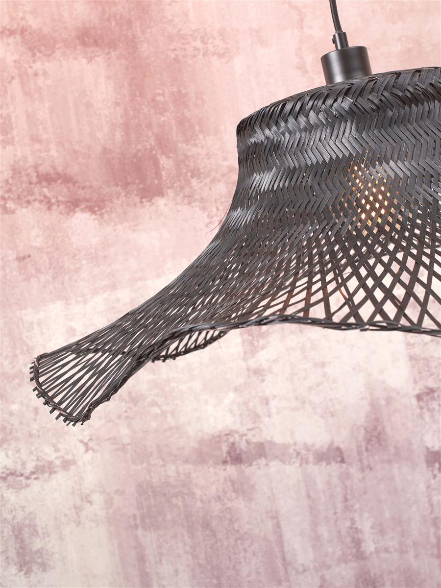 GOOD&MOJO I Stehleuchte I IBIZA I Farbe: Schwarz I Schirm: Ø50 x15