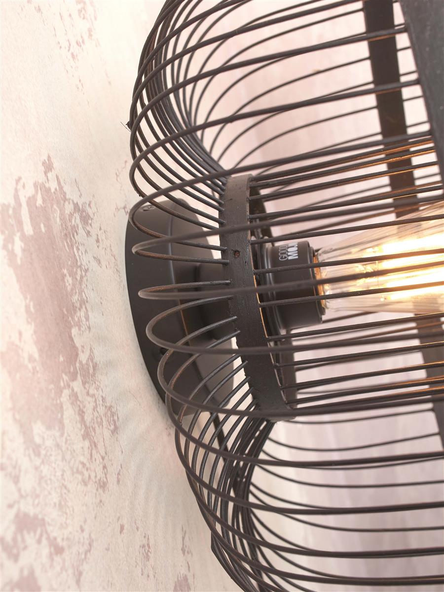 GOOD&MOJO I Wandleuchte I HOKKAIDO I Farbe: Schwarz I Schirm: Ø38 x 25