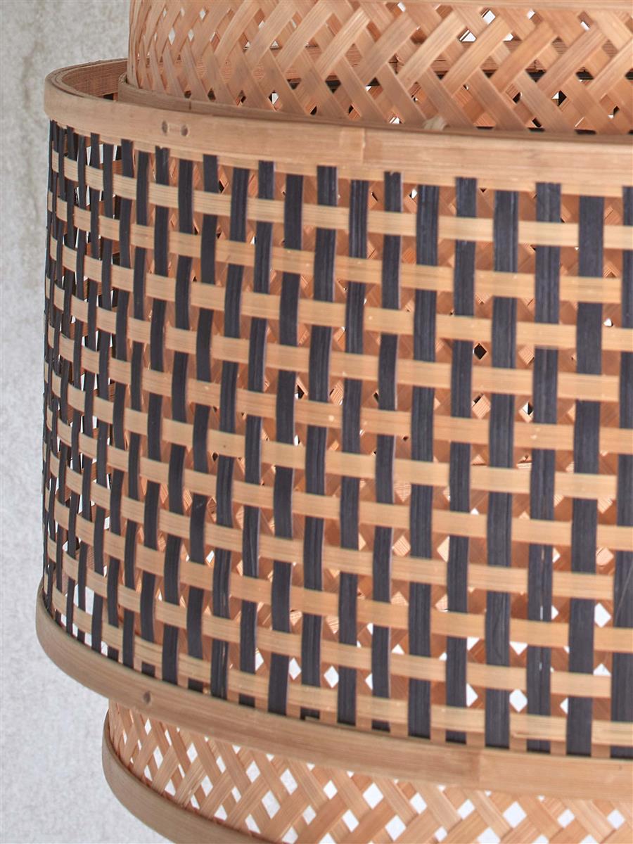 GOOD&MOJO I Deckenleuchte I BHUTAN I Farbe: Natur/Schwarz I Schirm: Ø40 x 25