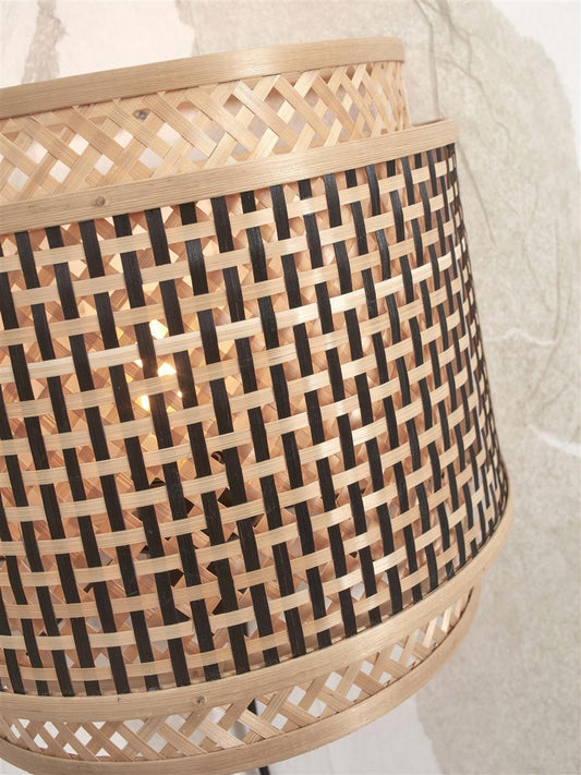 GOOD&MOJO I Wandleuchte I BHUTAN I Farbe: Natur/Schwarz I Schirm: Ø32 x27