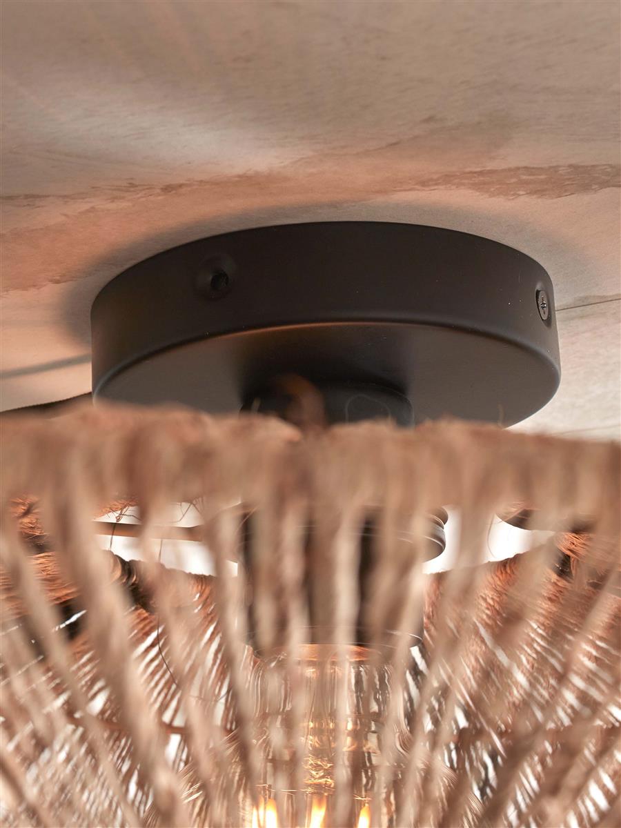 GOOD&MOJO I Deckenleuchte I IGUAZU I Farbe: Natur/Schwarz I Schirm: Ø55 x 14