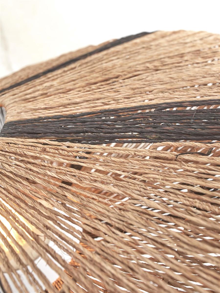 GOOD&MOJO I Stehleuchte I IGUAZU I Farbe: Natur/Schwarz I Schirm: Ø40 x 12