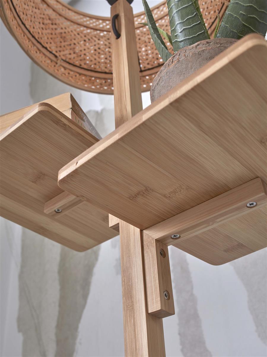 GOOD&MOJO I Stehleuchte I BHUTAN I Farbe: Natur/Schwarz I Schirm: Ø40 x 25