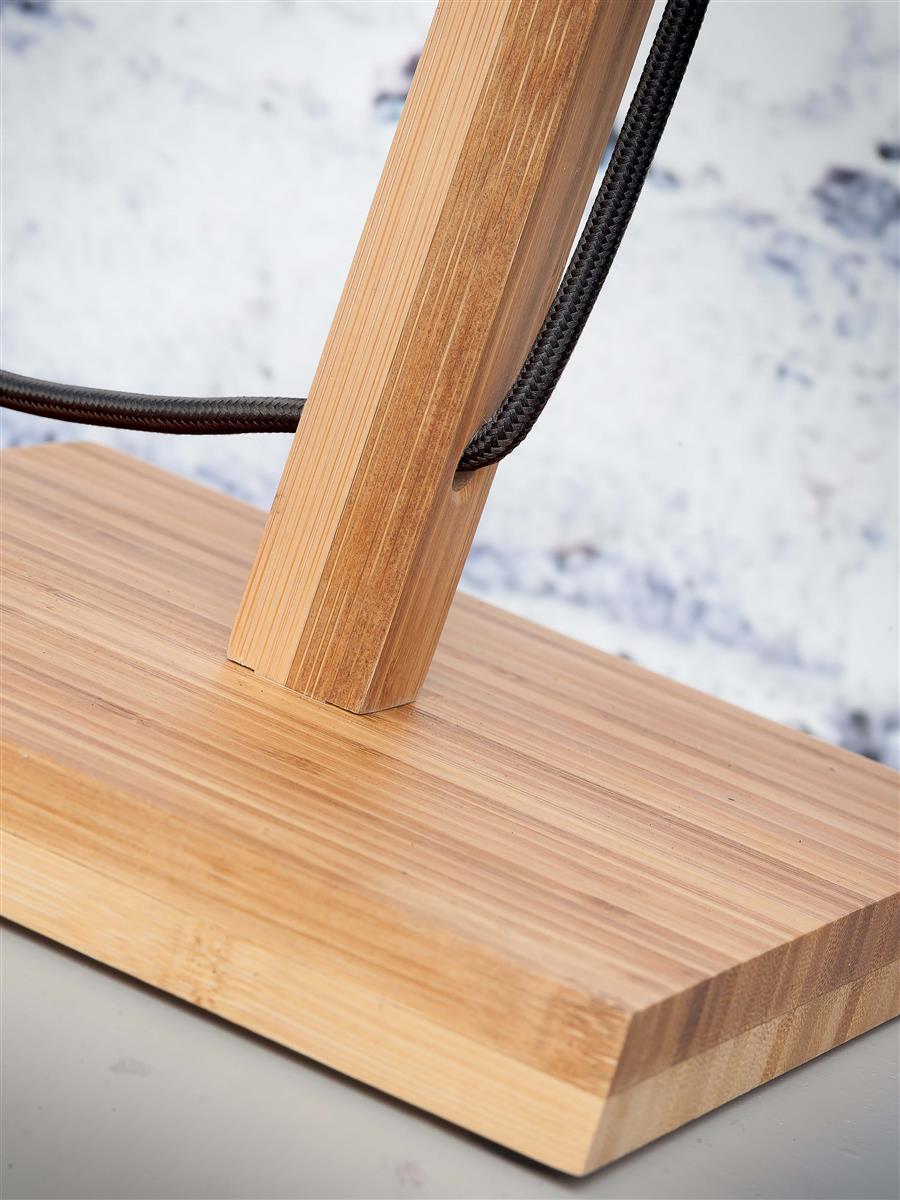 GOOD&MOJO I Tischleuchte I BHUTAN I Farbe: Natur/Schwarz I Schirm: Ø25 x20