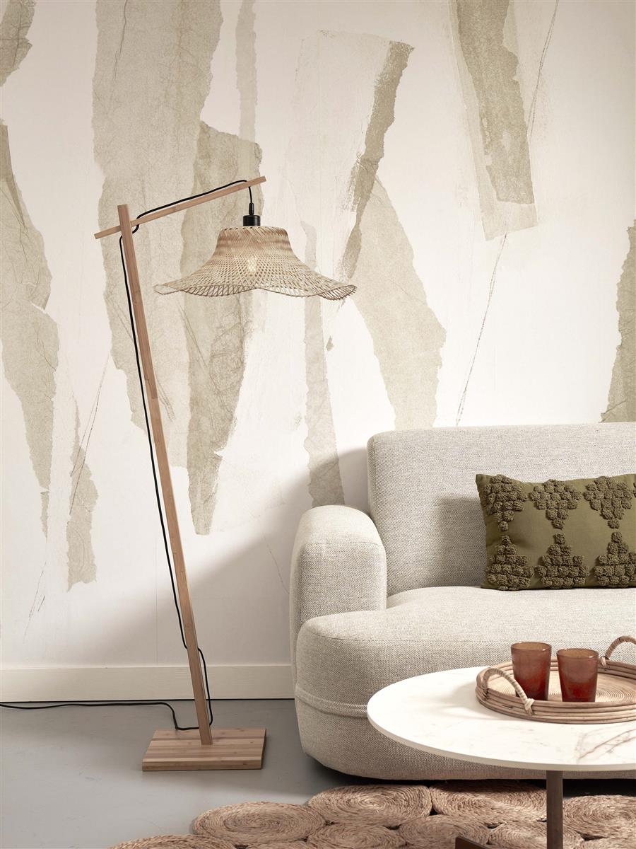 GOOD&MOJO I Stehleuchte I IBIZA I Farbe: Natur I Schirm: Ø50 x15