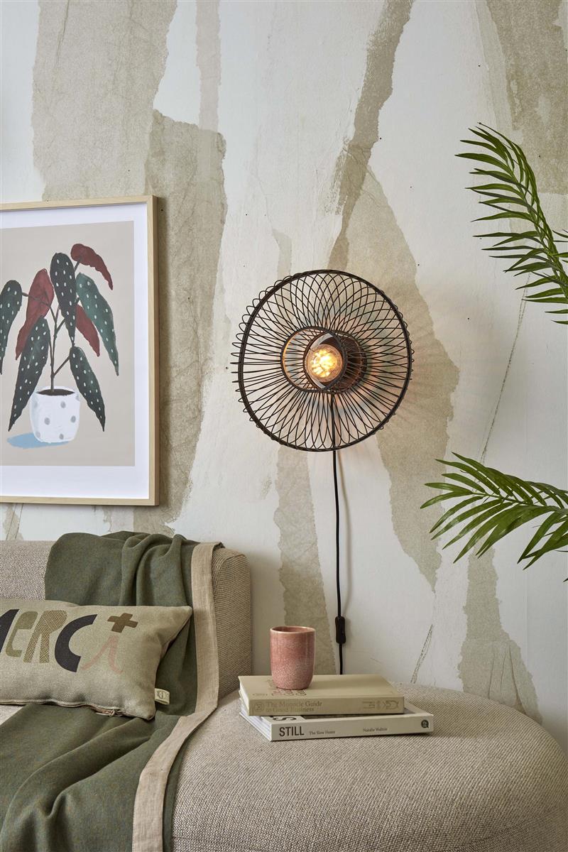 GOOD&MOJO I Wandleuchte I HOKKAIDO I Farbe: Schwarz I Schirm: Ø38 x 25