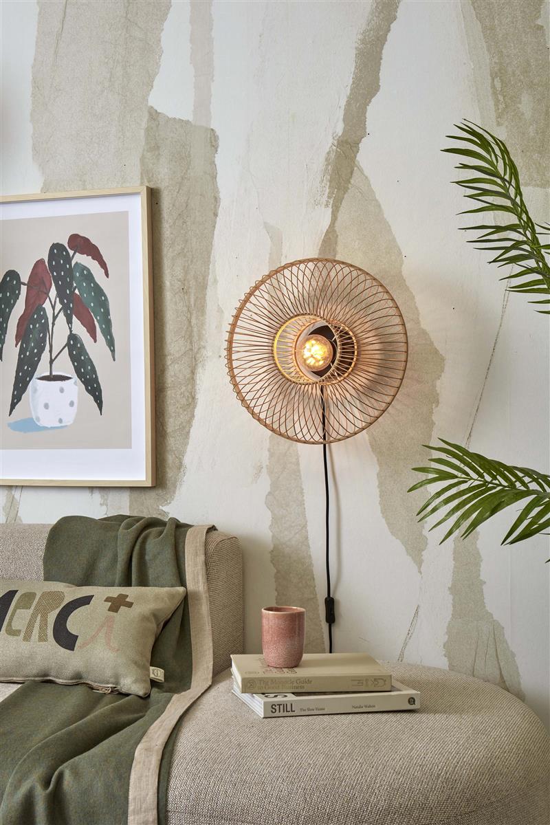 GOOD&MOJO I Wandleuchte I HOKKAIDO I Farbe: Natur I Schirm: Ø38 x 25