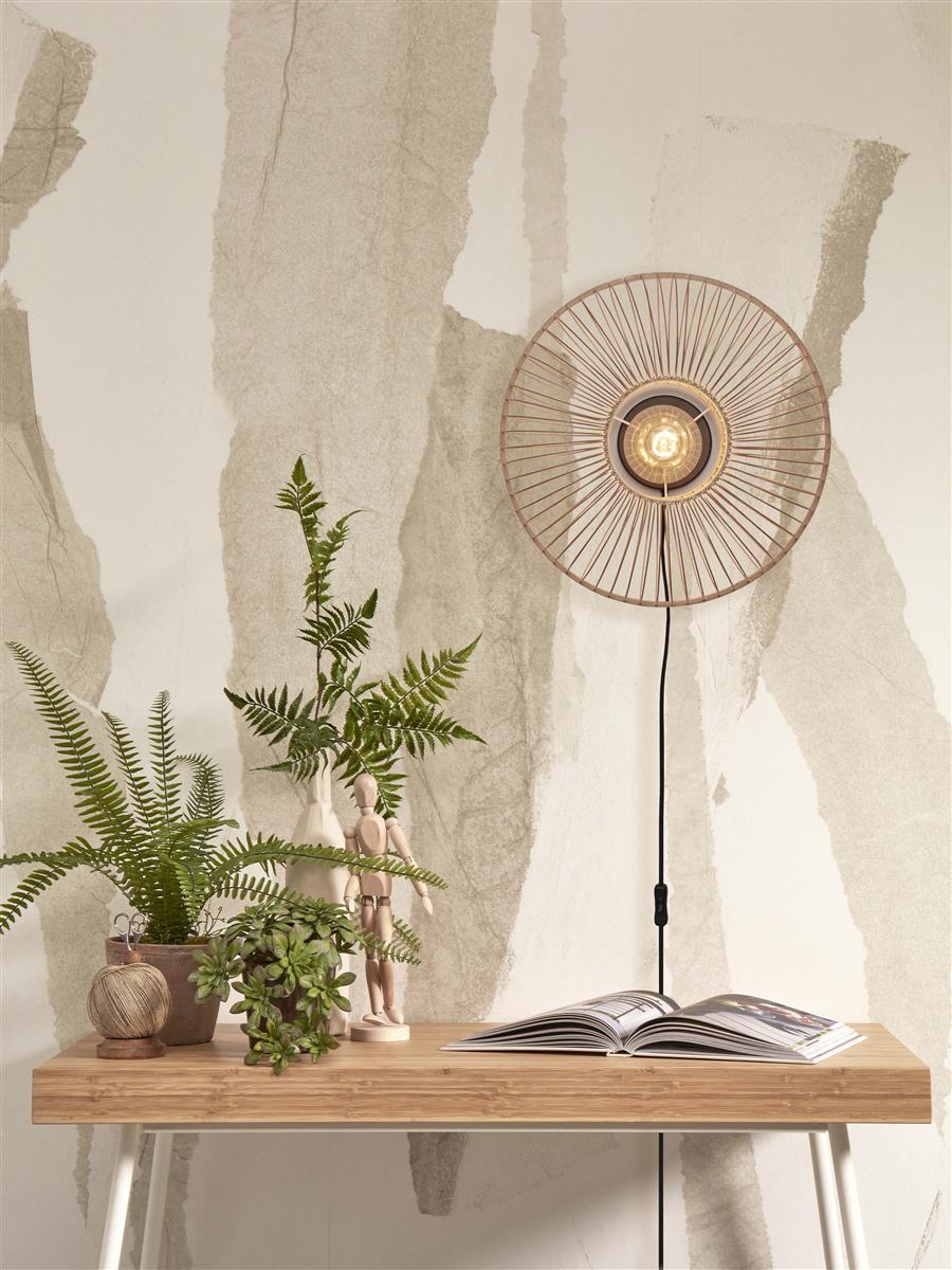 GOOD&MOJO I Wandleuchte I HOKKAIDO I Farbe: Natur I Schirm: Ø38 x 25