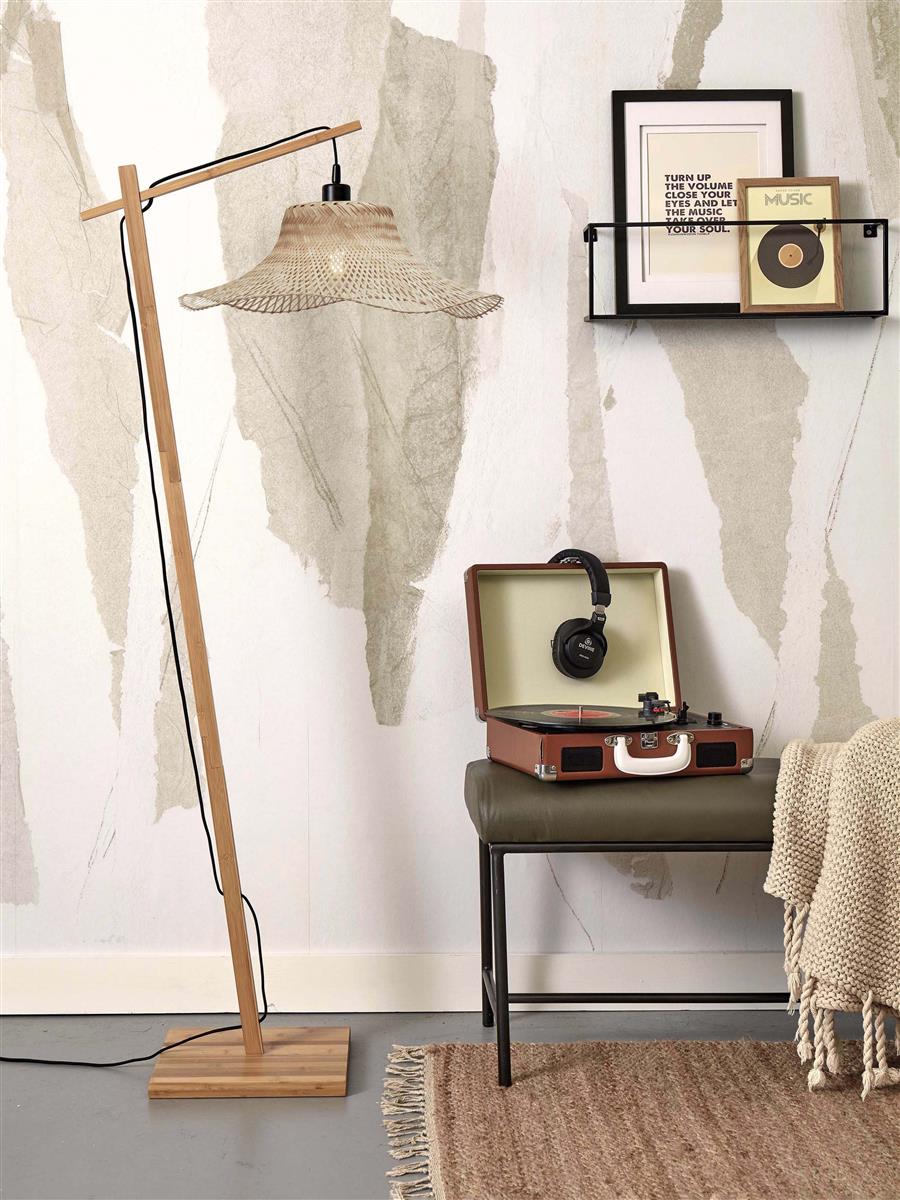 GOOD&MOJO I Stehleuchte I IBIZA I Farbe: Natur I Schirm: Ø50 x15