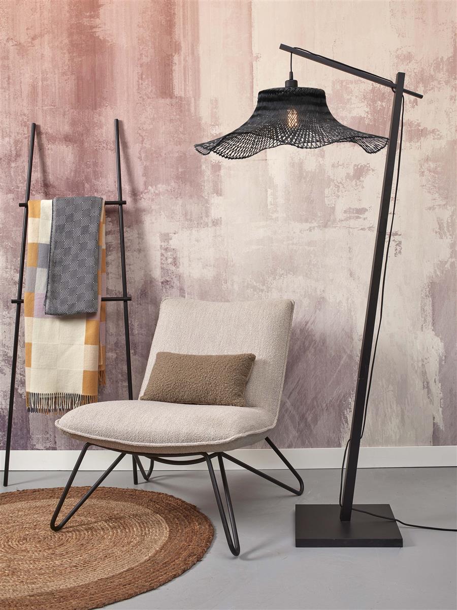 GOOD&MOJO I Stehleuchte I IBIZA I Farbe: Schwarz I Schirm: Ø65 x 20
