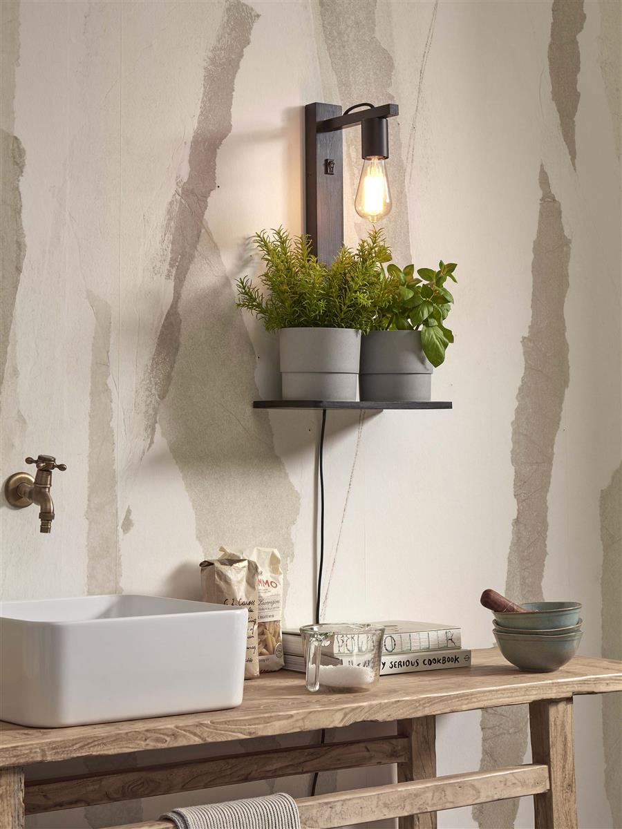 GOOD&MOJO I Wandleuchte I FLORES I Farbe: Schwarz