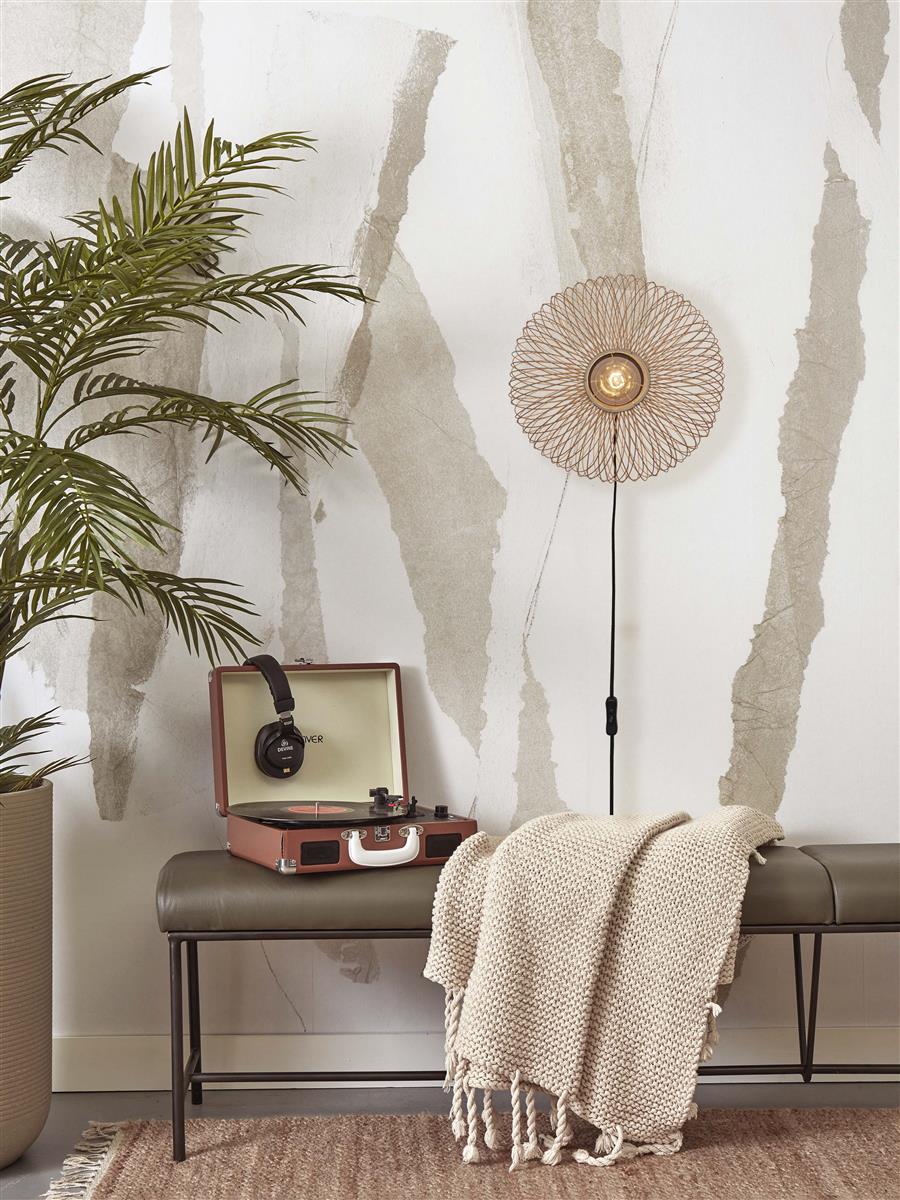 GOOD&MOJO I Wandleuchte I CANGO I Farbe: Natur I Schirm: Ø40 x20