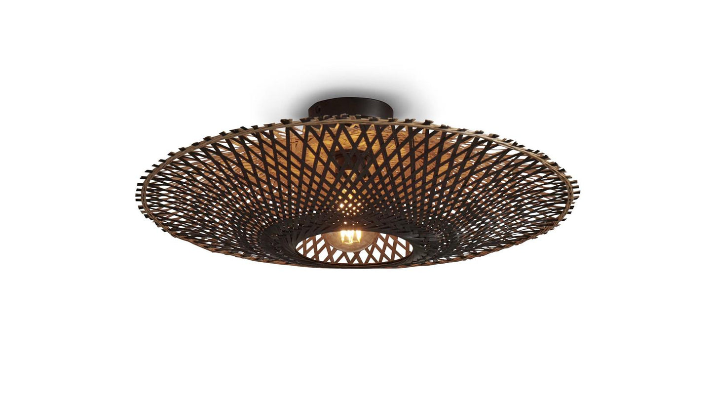 GOOD&MOJO I Deckenleuchte I KALIMANTAN I Farbe: Schwarz/Natur I Schirm: Ø62 x 15