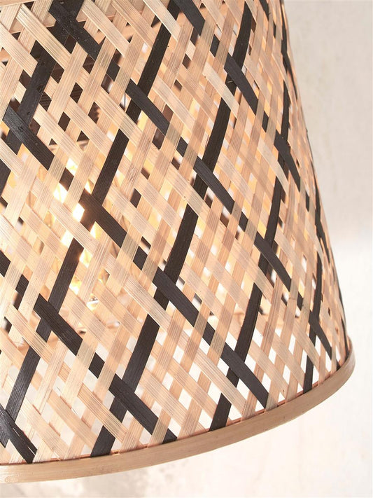 GOOD&MOJO I Tischleuchte I JAVA I Farbe: Natur/Schwarz I Schirm: Ø18 x 15