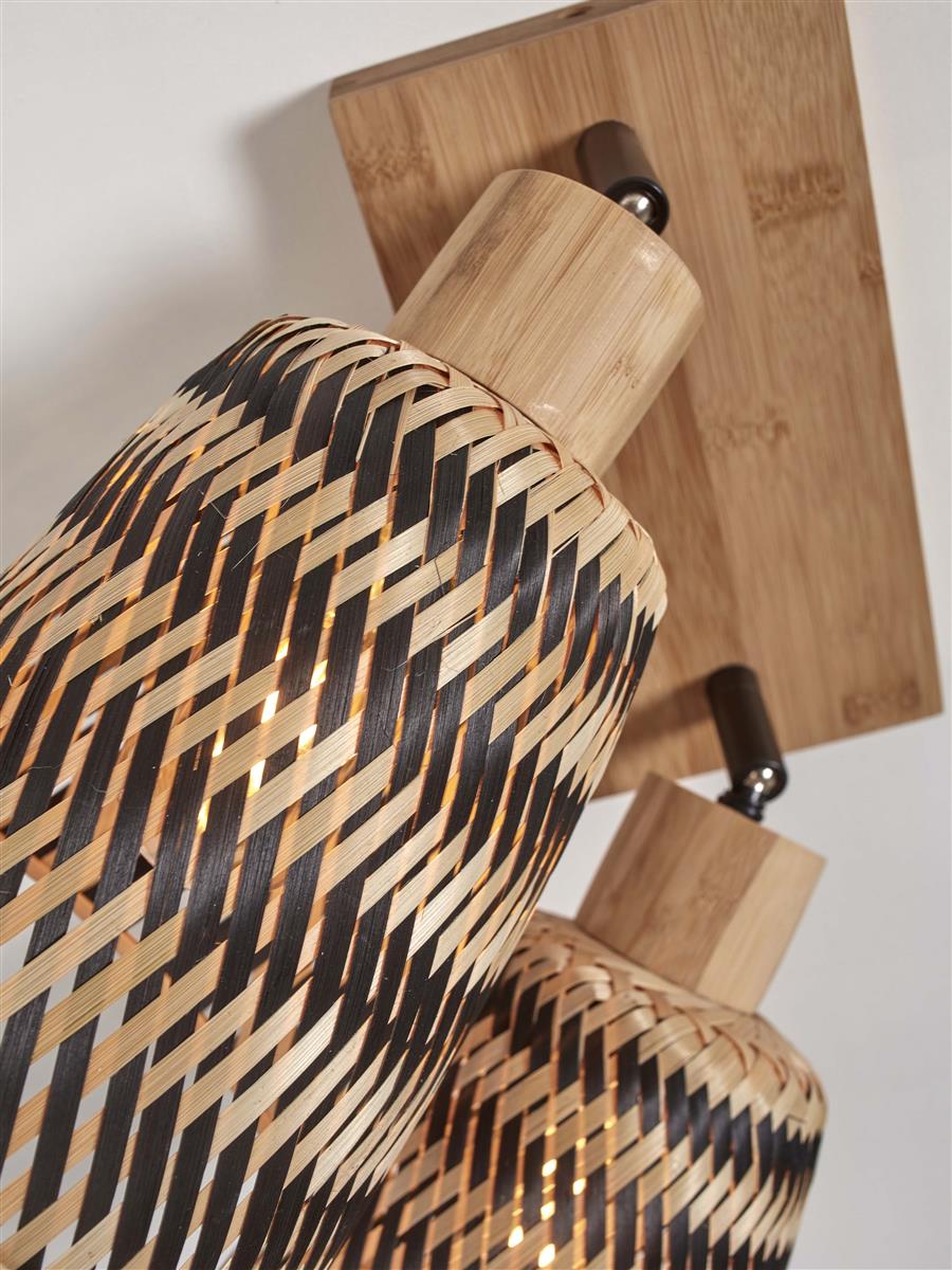 GOOD&MOJO I Deckenleuchte I JAVA I Farbe: Natur/Schwarz I Schirm: Ø15 x 17