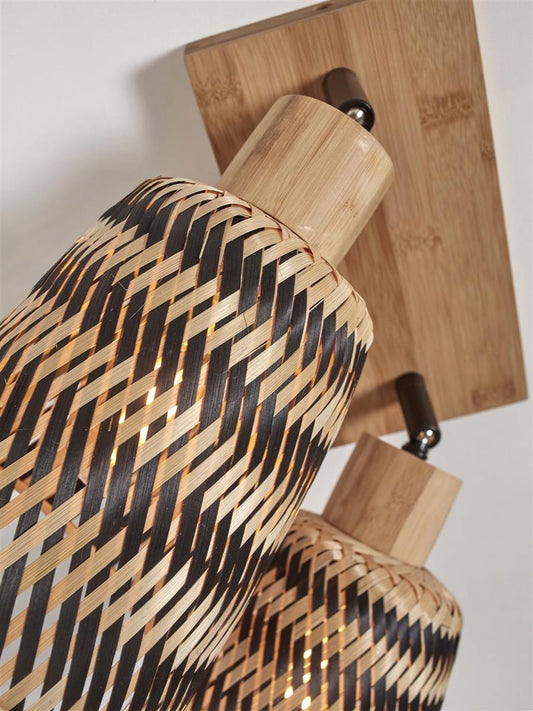 GOOD&MOJO I Deckenleuchte I JAVA I Farbe: Natur/Schwarz I Schirm: Ø15 x 17