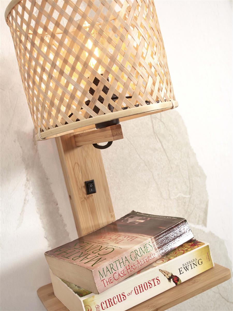 GOOD&MOJO I Wandleuchte I JAVA I Farbe: Natur I Schirm: Ø18 x 15