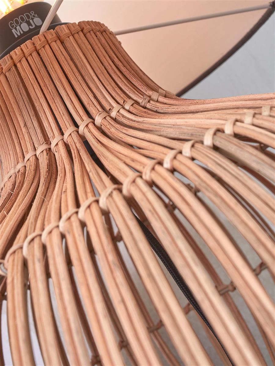 GOOD&MOJO I Tischleuchte I KALAHARI I Farbe: Natur/Lichtgrau I Schirm: Ø42 x 35