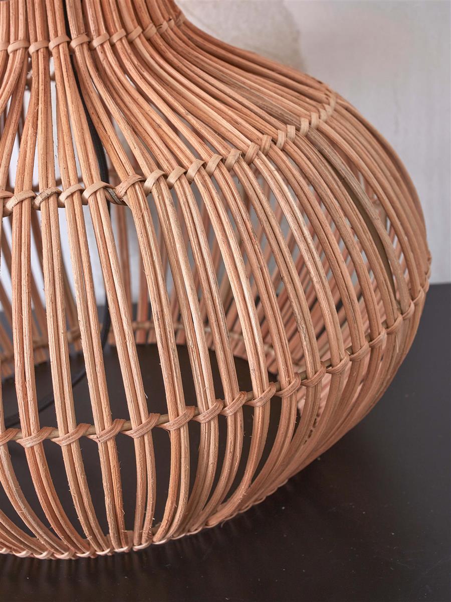 GOOD&MOJO I Tischleuchte I KALAHARI I Farbe: Natur/Weiß I Schirm: Ø42 x 35