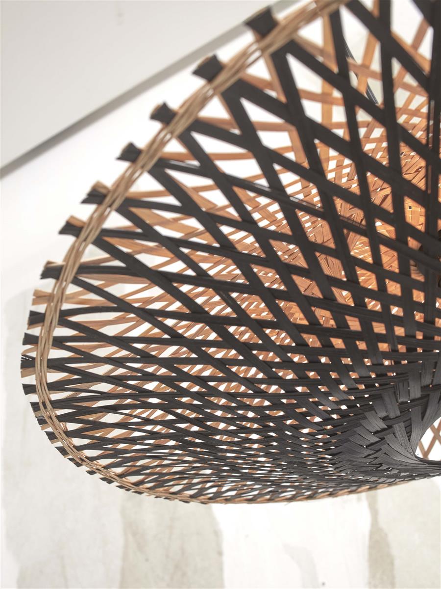 GOOD&MOJO I Deckenleuchte I KALIMANTAN I Farbe: Schwarz/Natur I Schirm: Ø44 x 12