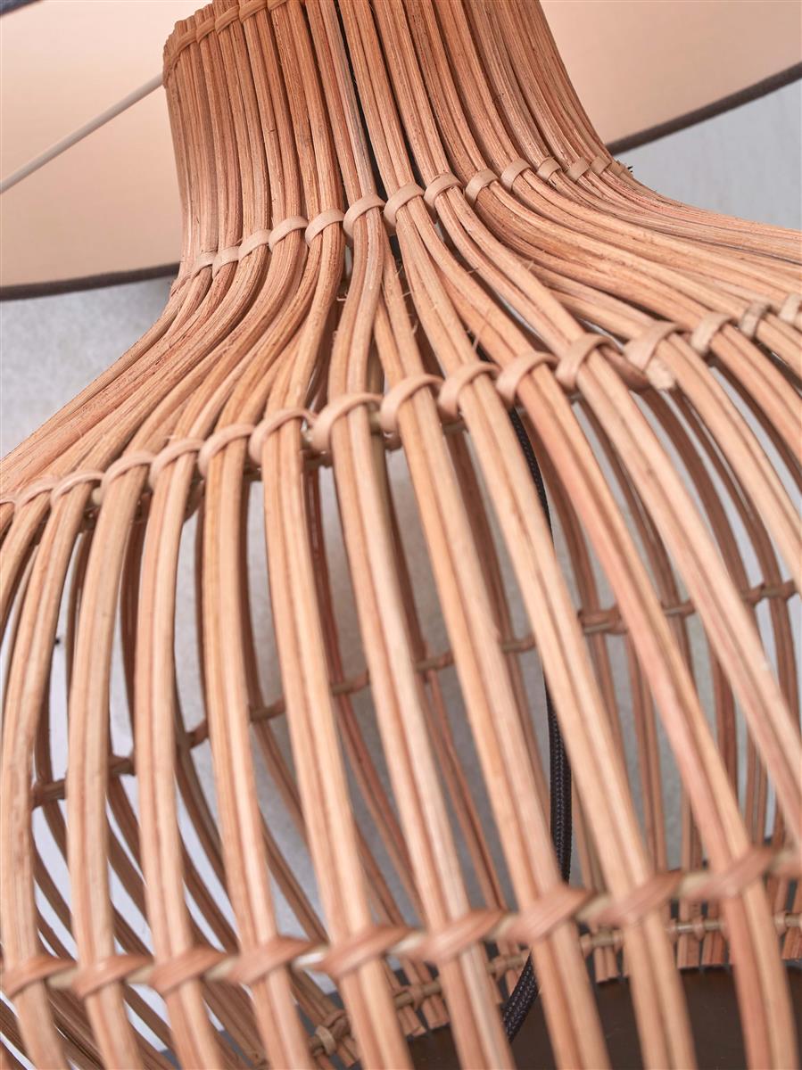 GOOD&MOJO I Tischleuchte I KALAHARI I Farbe: Natur/Lichtgrau I Schirm: Ø32 x 28