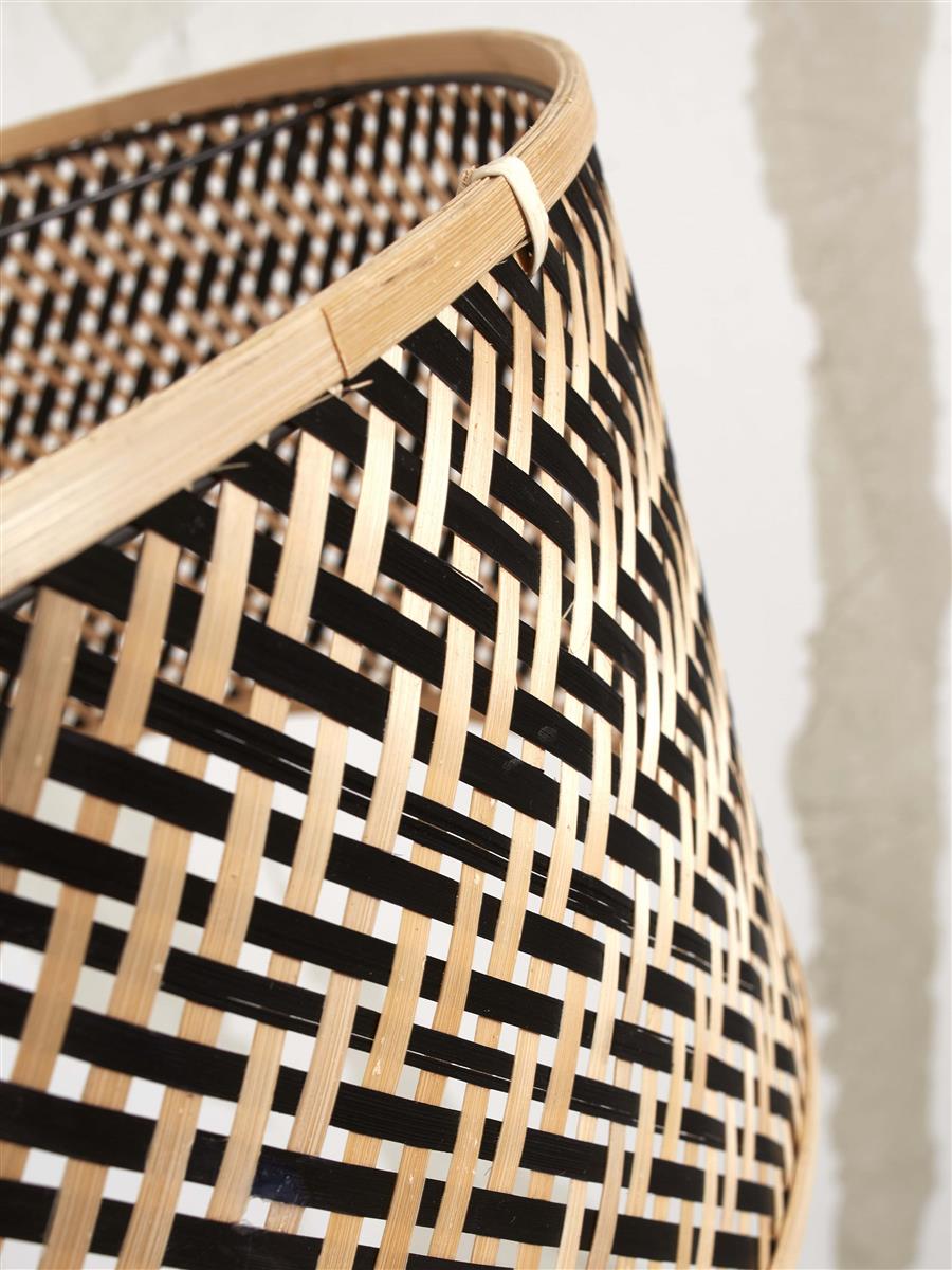 GOOD&MOJO I Hängeleuchte I JAVA I Farbe: Natur/Schwarz I Schirm: Ø50 x 22