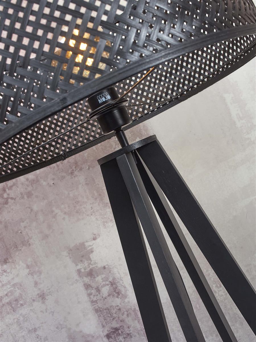 GOOD&MOJO I Stehleuchte I JAVA I Farbe: Schwarz I Schirm: Ø50 x 22