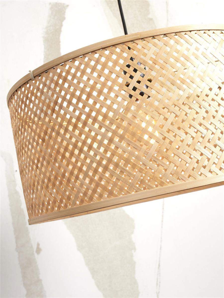 GOOD&MOJO I Stehleuchte I JAVA I Farbe: Weiß/Natur I Schirm: Ø50 x 22