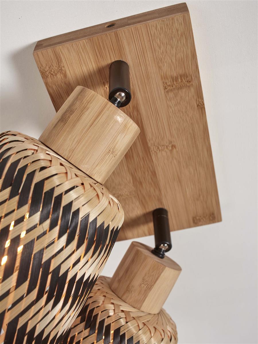 GOOD&MOJO I Deckenleuchte I JAVA I Farbe: Natur/Schwarz I Schirm: Ø15 x 17