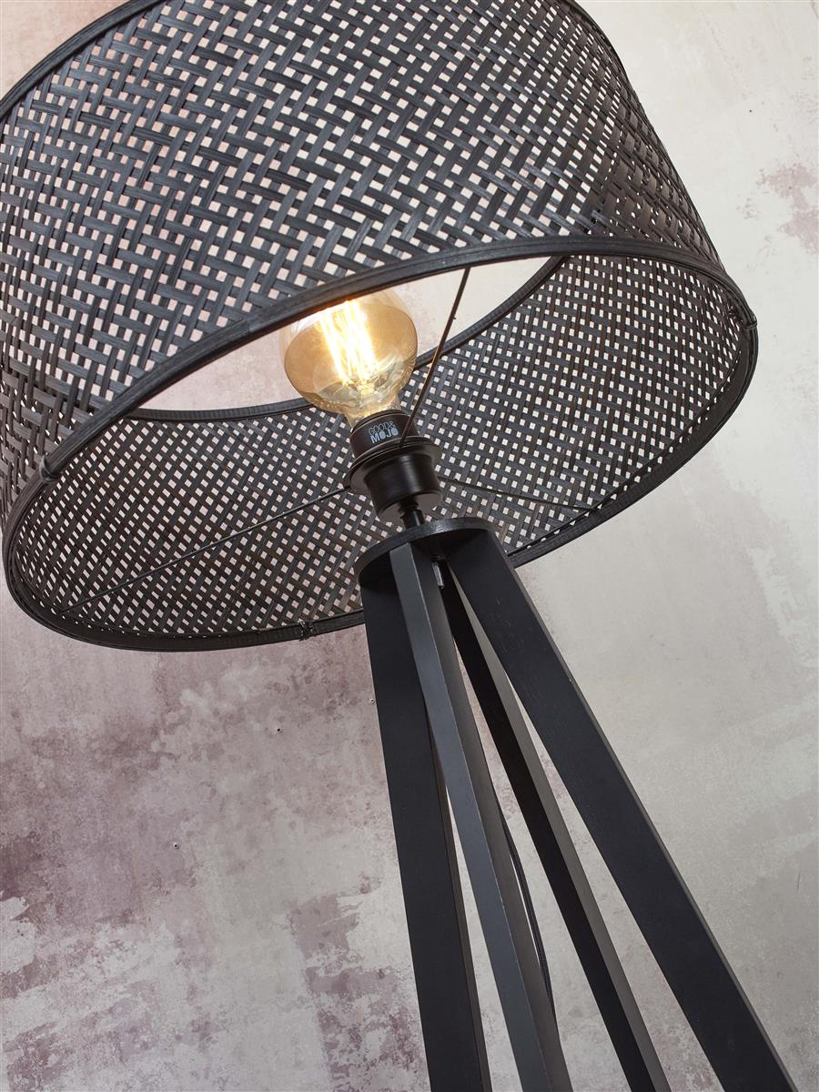 GOOD&MOJO I Stehleuchte I JAVA I Farbe: Schwarz I Schirm: Ø50 x 22