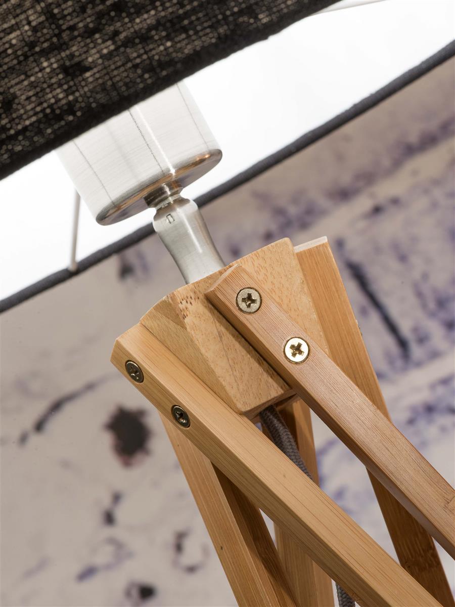 GOOD&MOJO I Stehleuchte I JAVA I Farbe: Natur/Schwarz I Schirm: Ø50 x 22