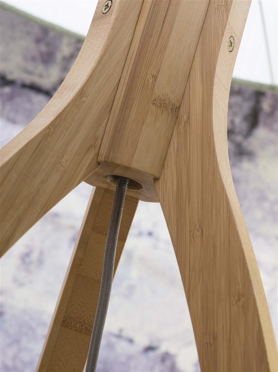 GOOD&MOJO I Stehleuchte I JAVA I Farbe: Natur/Schwarz I Schirm: Ø50 x 22