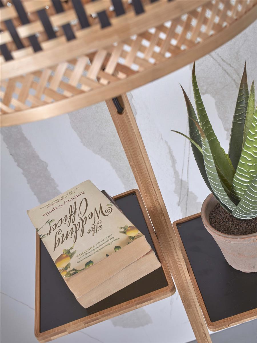 GOOD&MOJO I Stehleuchte I JAVA I Farbe: Natur I Schirm: Ø50 x 22