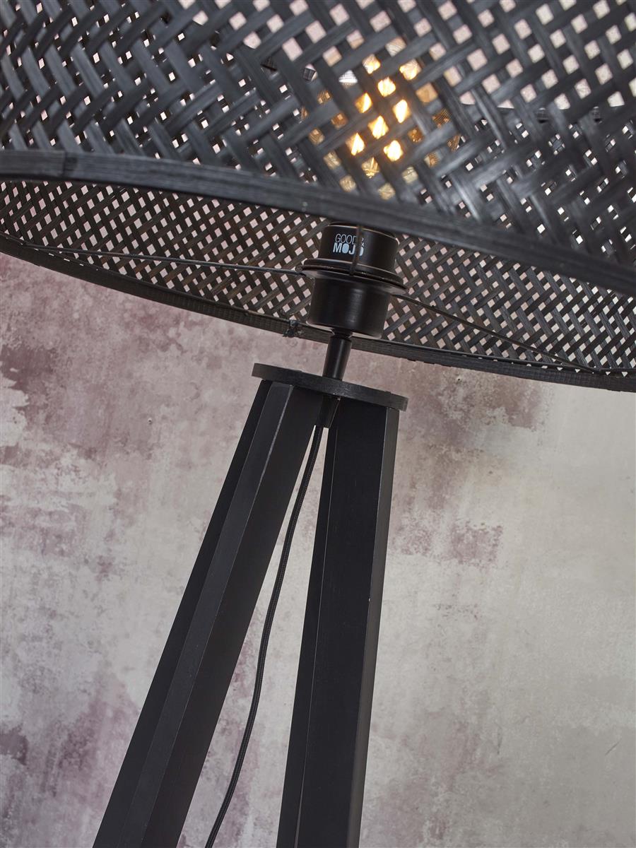 GOOD&MOJO I Stehleuchte I JAVA I Farbe: Schwarz I Schirm: Ø50 x 22