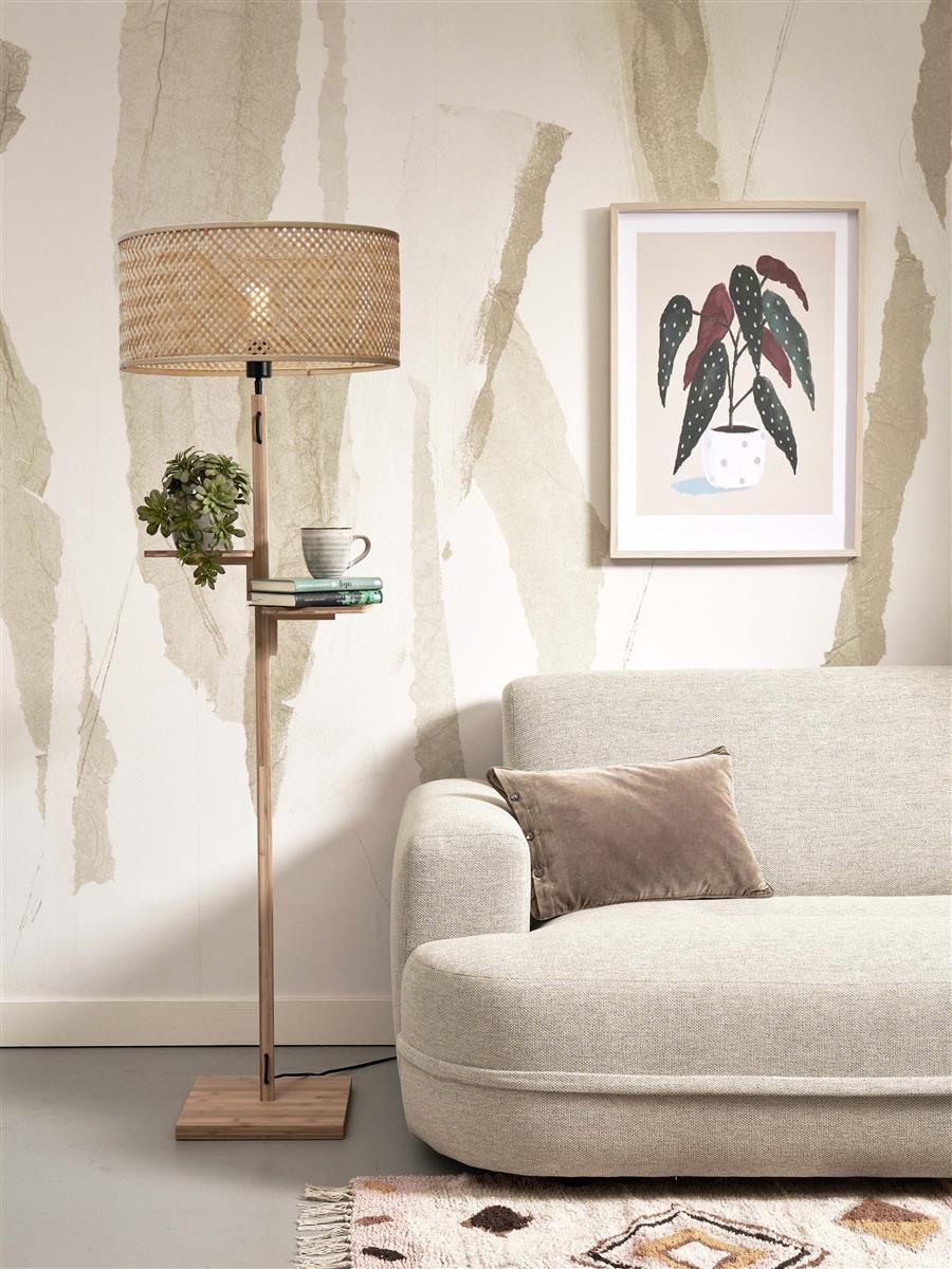 GOOD&MOJO I Stehleuchte I JAVA I Farbe: Natur I Schirm: Ø50 x 22