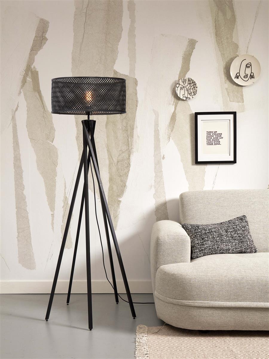 GOOD&MOJO I Stehleuchte I JAVA I Farbe: Schwarz I Schirm: Ø50 x 22