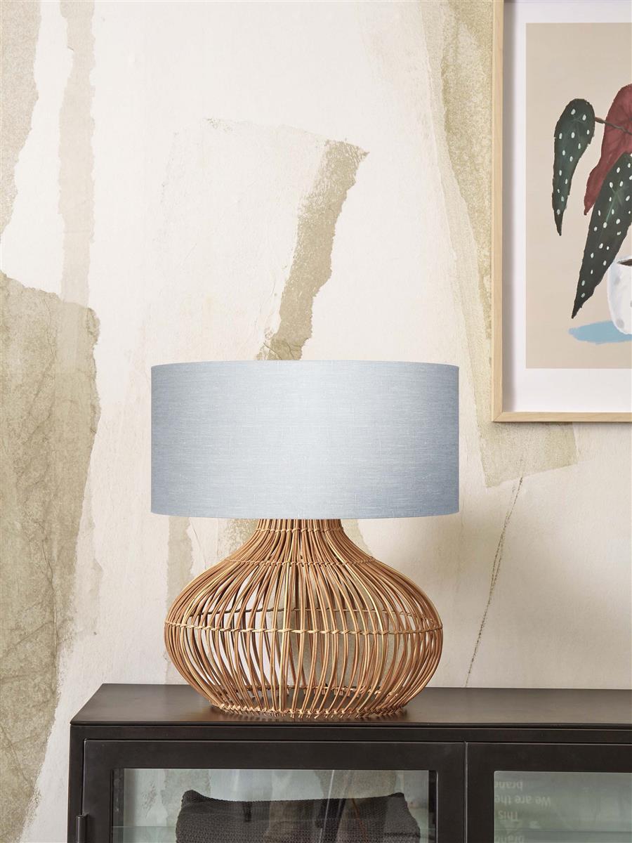 GOOD&MOJO I Tischleuchte I KALAHARI I Farbe: Natur/Lichtgrau I Schirm: Ø42 x 35