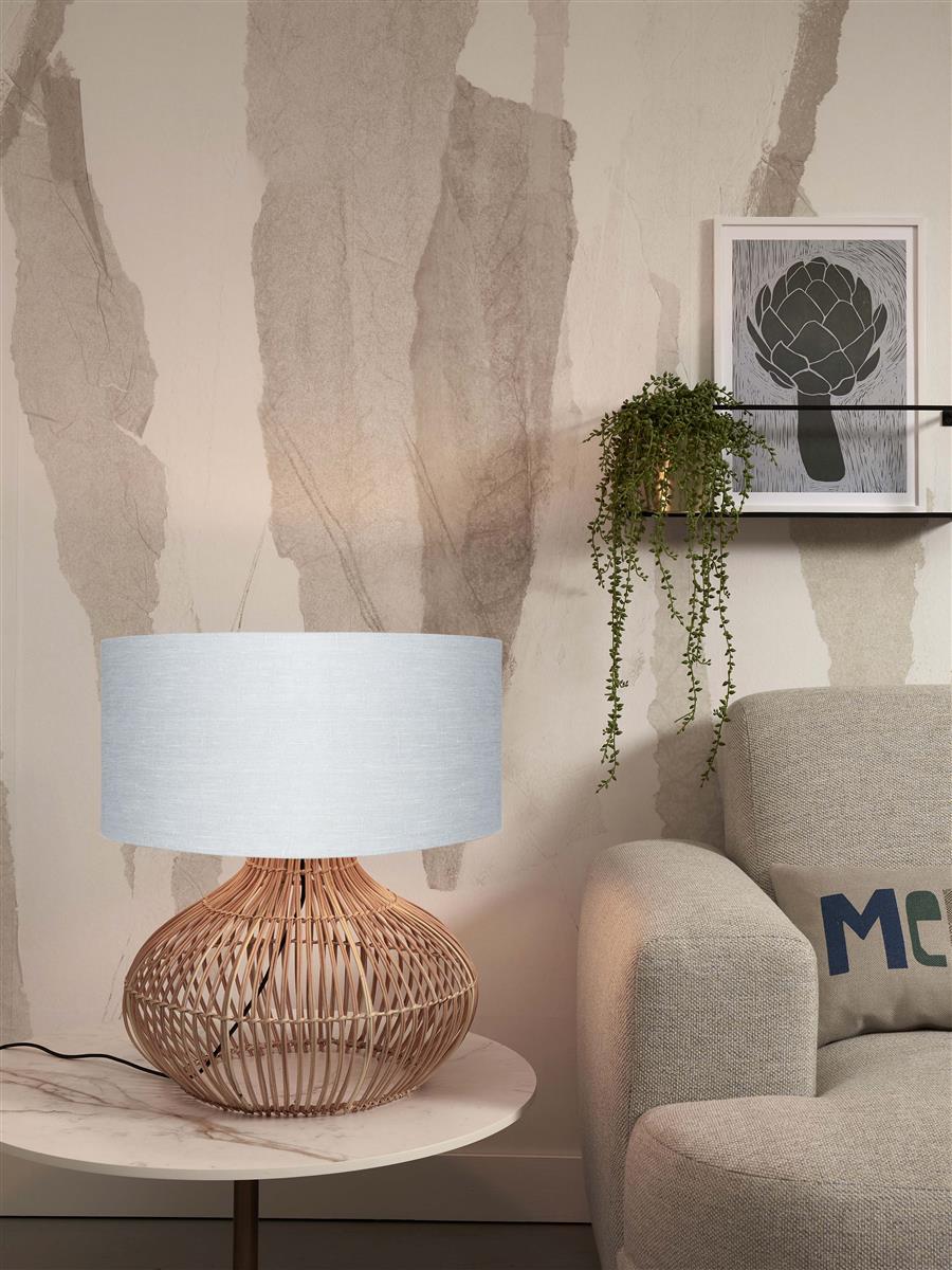 GOOD&MOJO I Tischleuchte I KALAHARI I Farbe: Natur/Lichtgrau I Schirm: Ø42 x 35