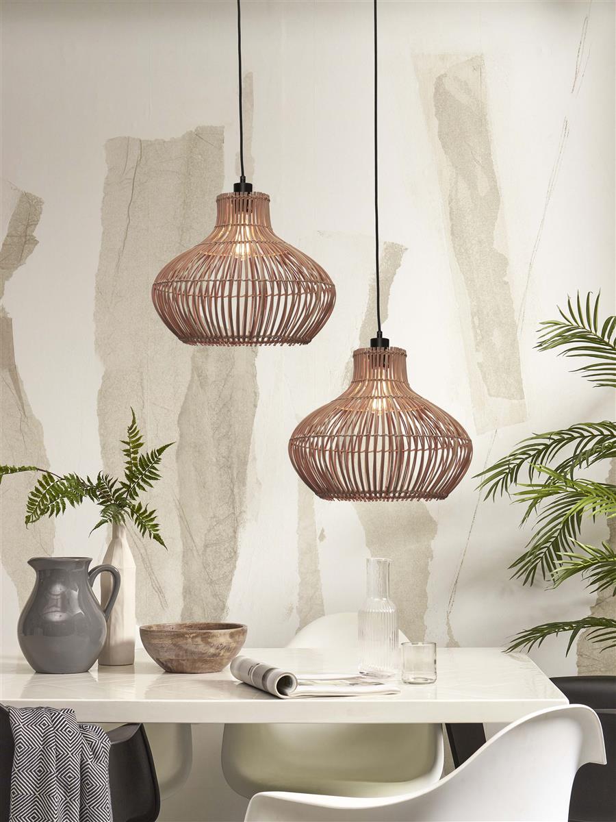 GOOD&MOJO I Hängeleuchte I KALAHARI I Farbe: Natur I Schirm: Ø42 x 35