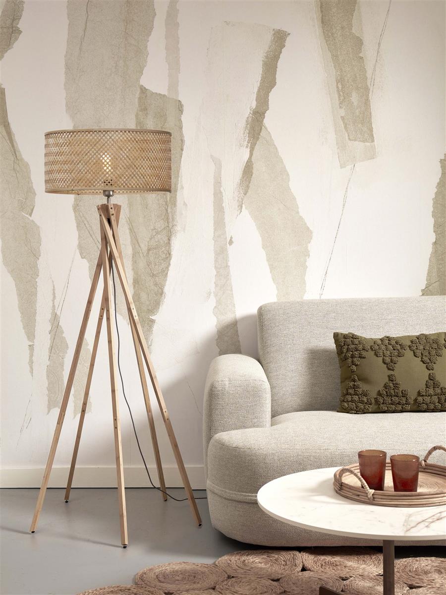 GOOD&MOJO I Stehleuchte I JAVA I Farbe: Natur I Schirm: Ø50 x 22