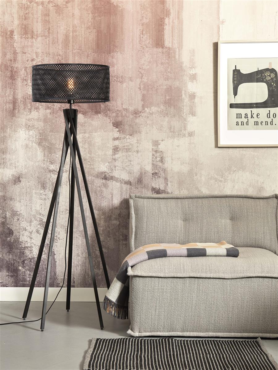 GOOD&MOJO I Stehleuchte I JAVA I Farbe: Schwarz I Schirm: Ø50 x 22