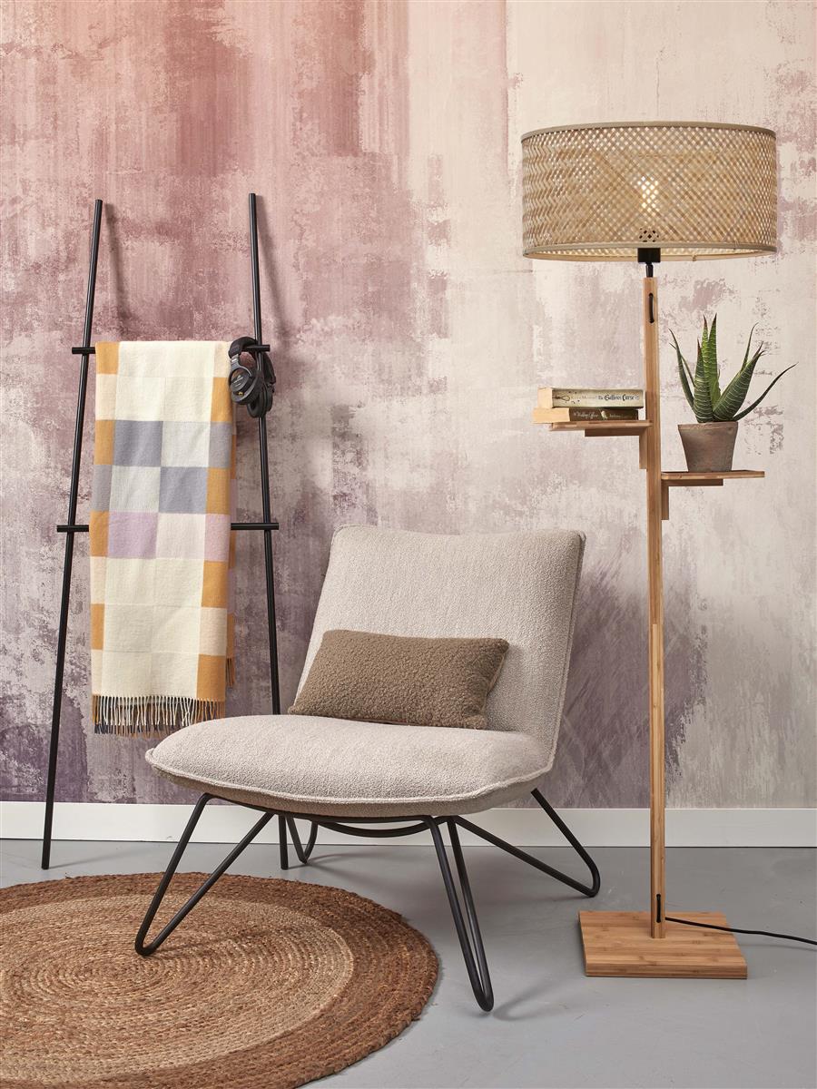 GOOD&MOJO I Stehleuchte I JAVA I Farbe: Natur I Schirm: Ø50 x 22